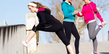 Three friends doing workout for healthy lifestyle
