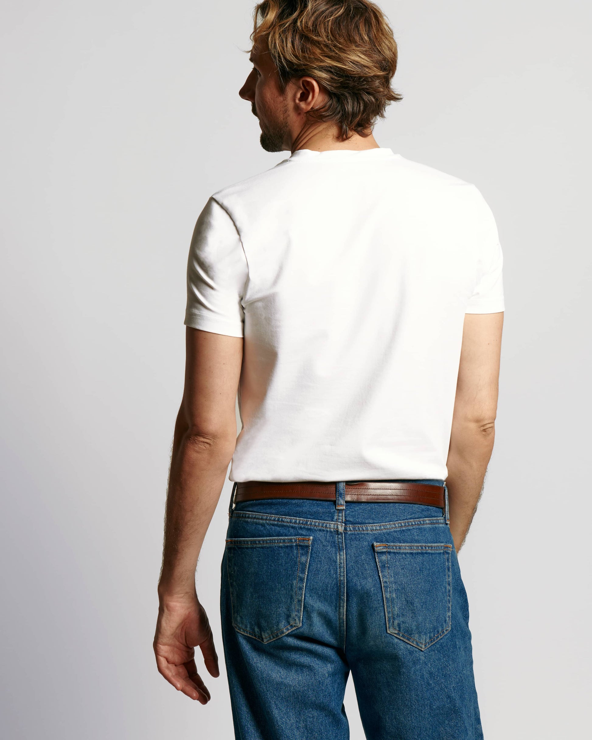 Neat Sweat Proof V-Neck Undershirt White Graphics Back view