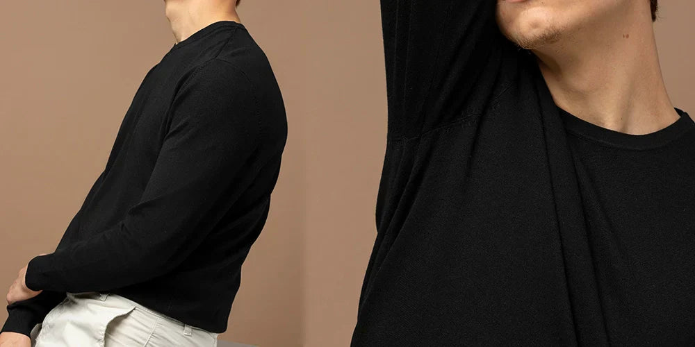  Man wearing full sleeve black shirt