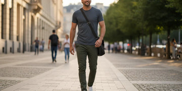 Shirt with smooth fabric finish moving comfortably during daily activity.