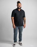 Model wearing Black Polo Lighter Full Outfit