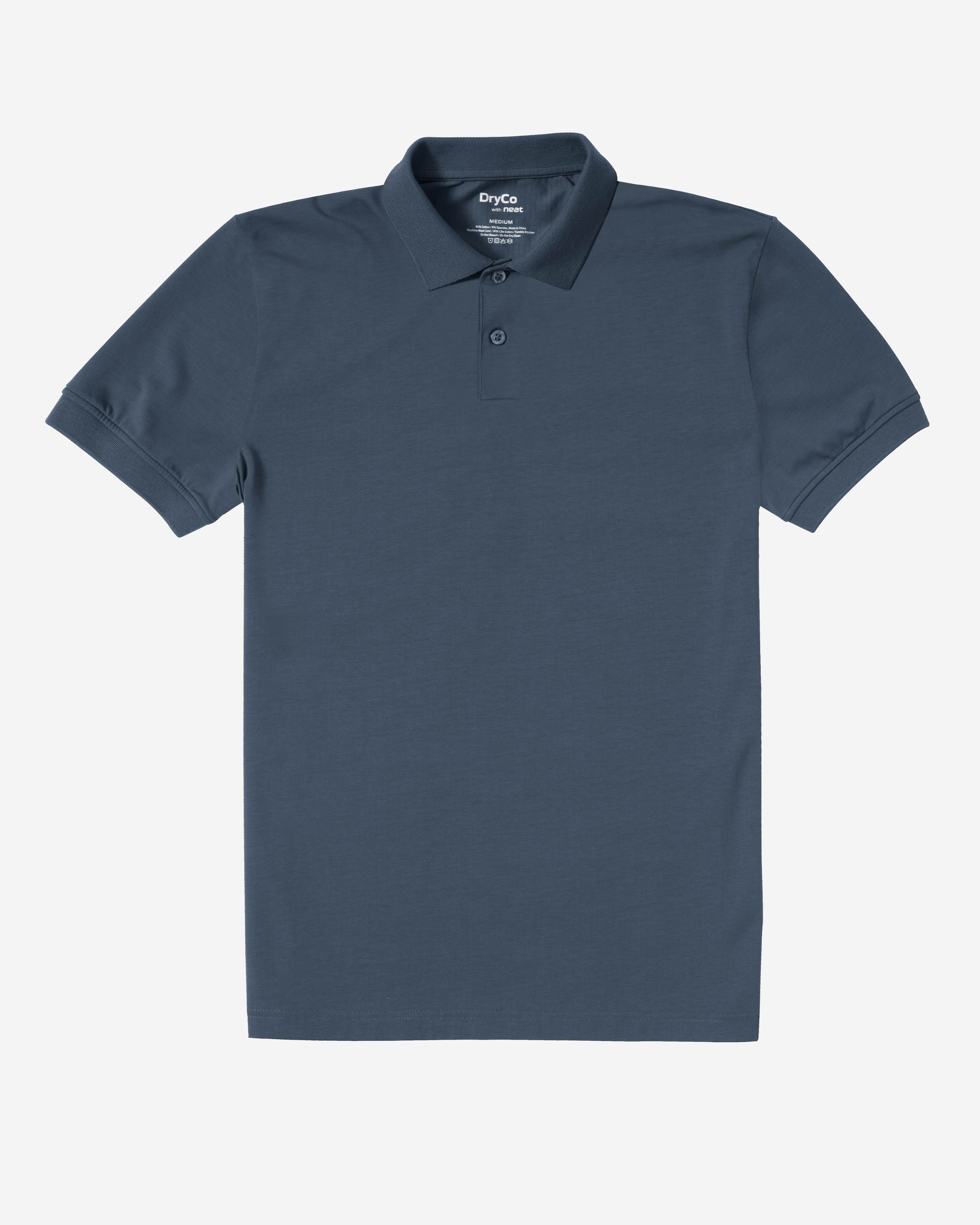 Blue Neat Polyester Men's Dry All Day Polo T-Shirt