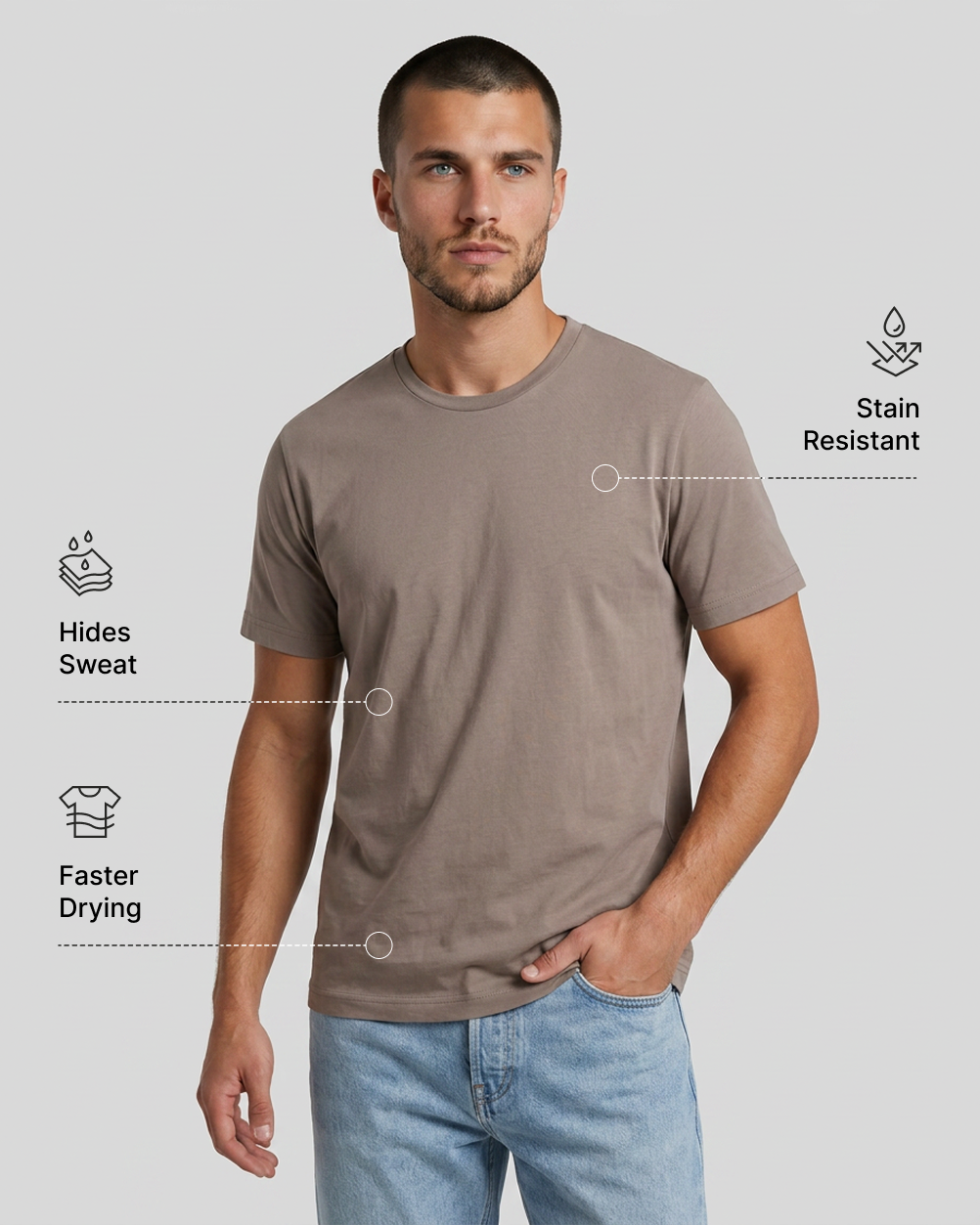 Sweat Defender Crew - Mocha