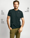Neat Sweat Proof Crew Neck Black with Feature Graphics