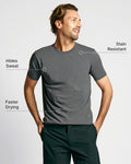 Neat Sweat-Proof Crew Neck Grey Feature Graphics