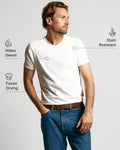 Neat Sweat Proof V-Neck Undershirt White Graphics