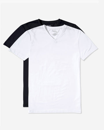 + White V Neck